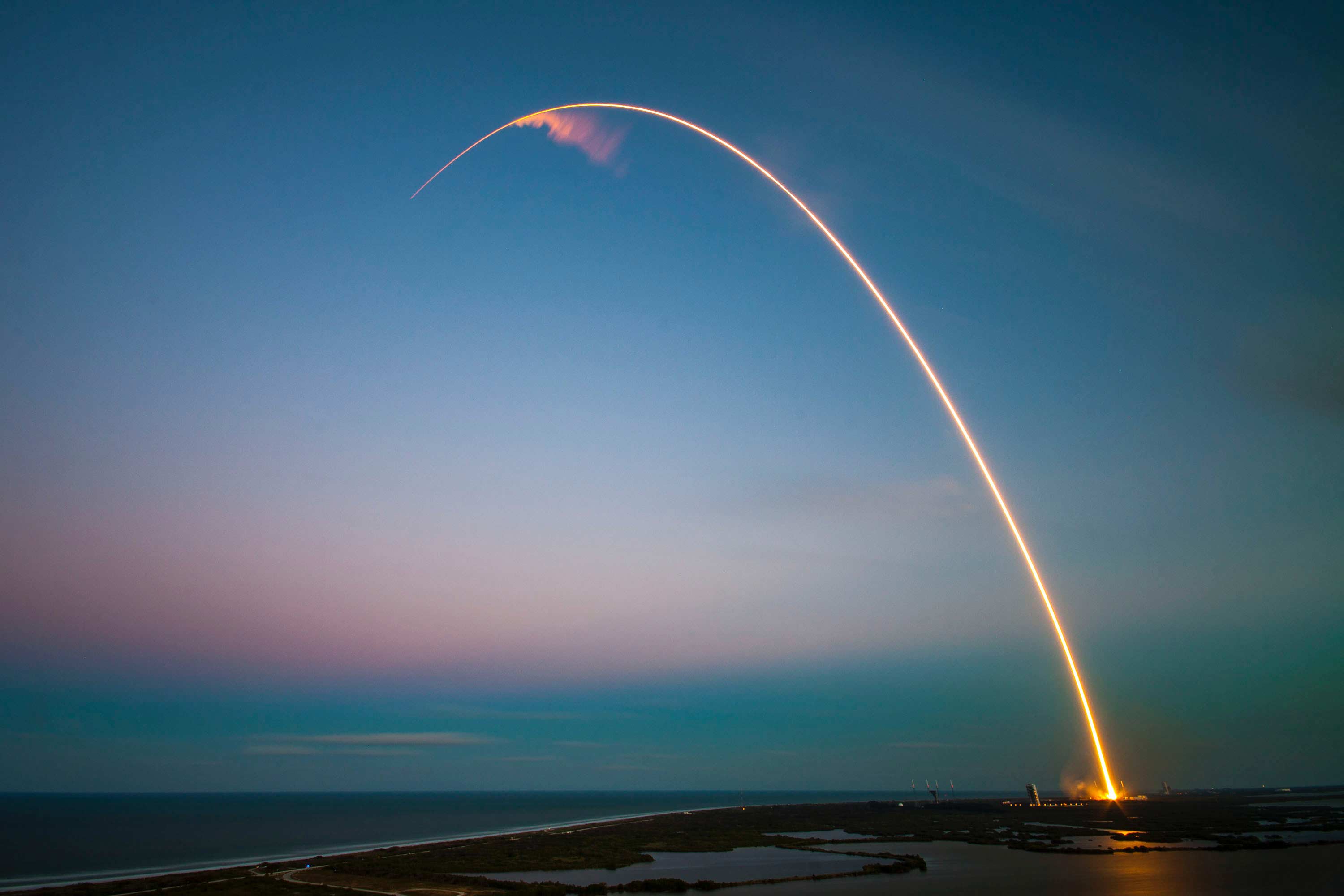 Photograph of Space X Rocket Trail