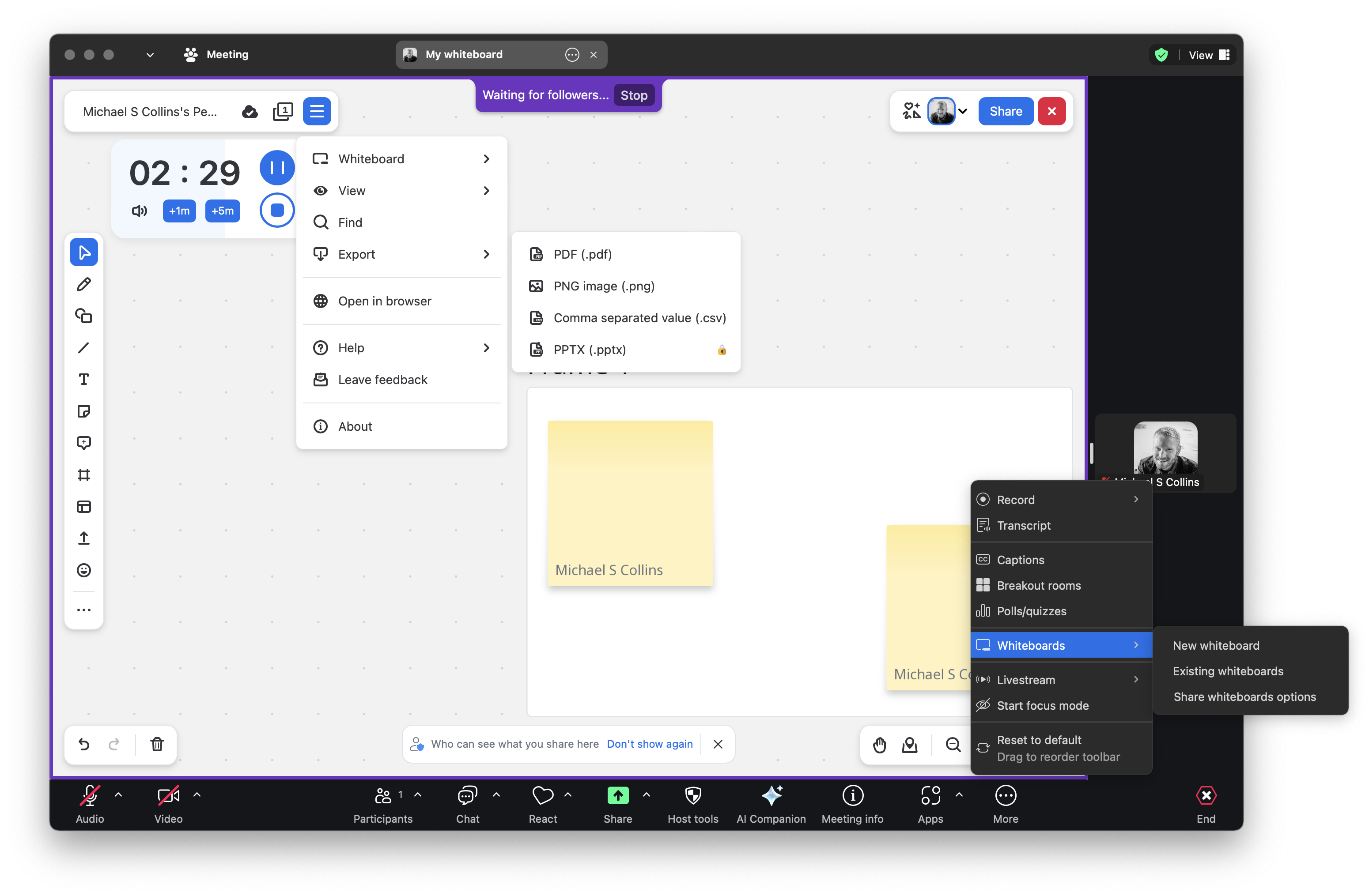 Example Zoom Whiteboard App